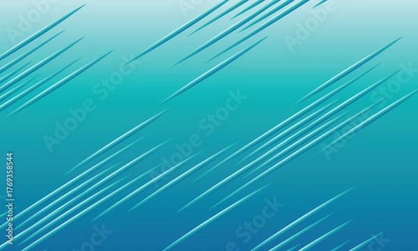 Obraz Diagonal teal speed lines sweep across a modern gradient background