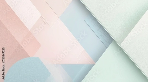 Fototapeta Stunning pastel geometric design creates a modern, elegant backdrop for your brand's message or innovative concepts with its soft, calming color palette
