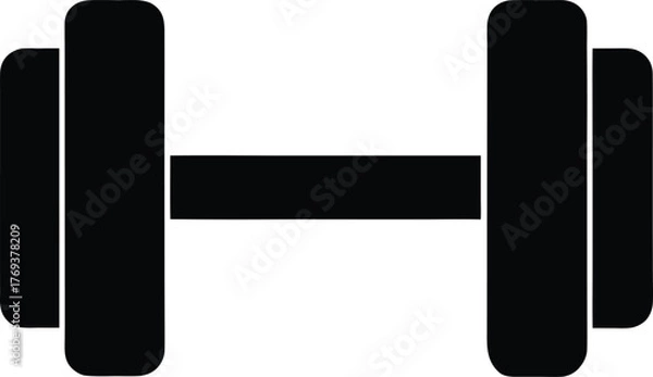 Obraz Minimalist dumbbell icon for fitness and health applications