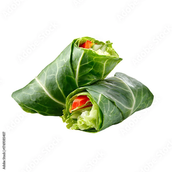 Obraz Fresh Vegetable Wraps with Transparent Background for Design Projects