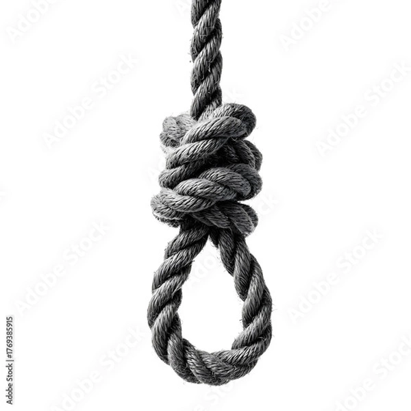 Fototapeta Professional Hanging Noose Knot Rope Image for Creative Projects