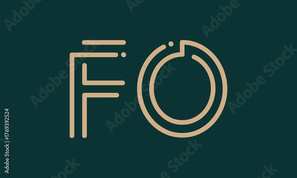 Fototapeta FO F fo initial logo | initial based abstract modern minimal creative logo, vector template image. luxury logotype logo, real estate homie logo. typography logo. initials logo