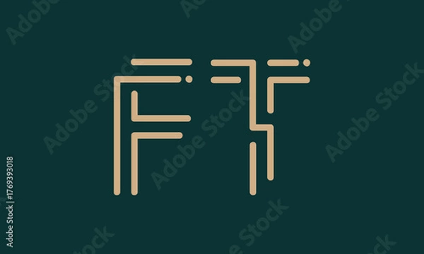 Fototapeta FT F ft initial logo | initial based abstract modern minimal creative logo, vector template image. luxury logotype logo, real estate homie logo. typography logo. initials logo