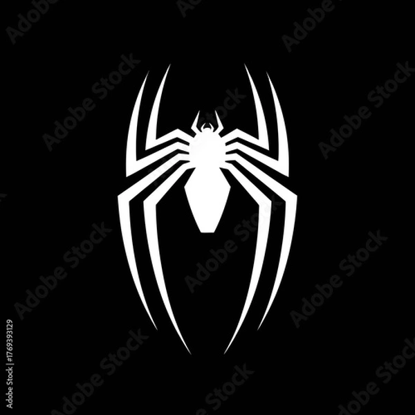 Fototapeta White spider emblem graphic design isolated on transparent background
