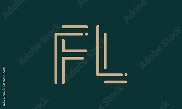 Fototapeta FL F fl initial logo | initial based abstract modern minimal creative logo, vector template image. luxury logotype logo, real estate homie logo. typography logo. initials logo
