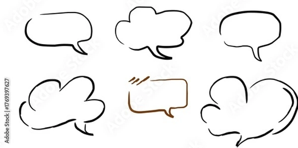 Fototapeta hand drawn speech bubbles set for design