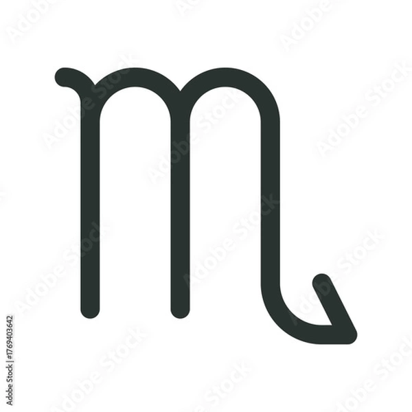 Fototapeta Scorpio zodiac sign. Scorpio vector astrological symbol with editable stroke