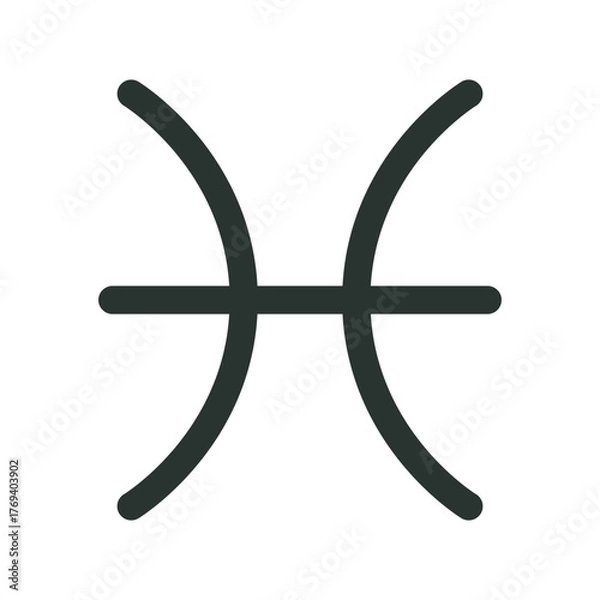 Fototapeta Pisces zodiac sign. Pisces vector astrological symbol with editable stroke