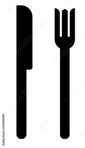 Obraz ナイフとフォークのカトラリーシルエット
