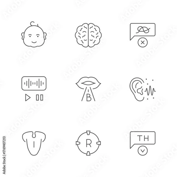 Obraz Set line icons of articulation