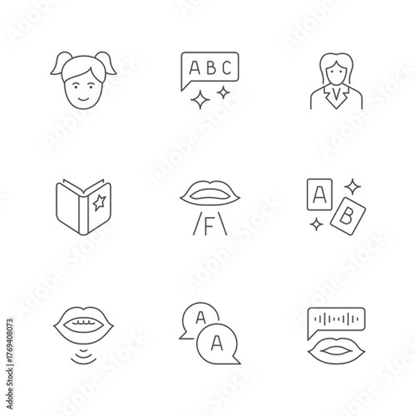 Obraz Set line icons of articulation