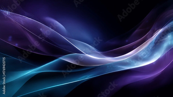 Fototapeta Beautiful luxury 3D modern abstract neon background consisting of waves with slight digital effect. 3d illustration, 3d rendering modern business background wallpaper, wavy lines background