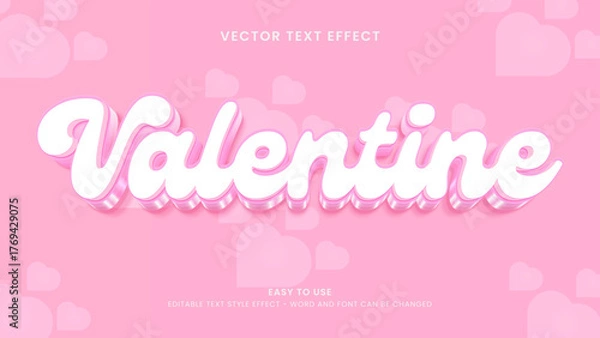 Obraz valentine editable text effect 3d vector