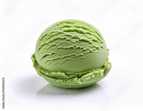 Obraz green Ice Cream Scoop Isolated on White Background