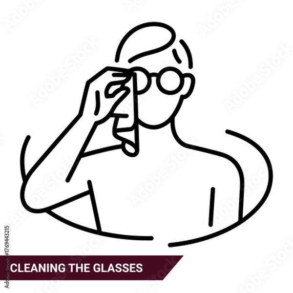 Obraz Qulityful Cleaning the glasses line icon