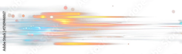 Fototapeta Futuristic vector car illustration with glowing neon lines, bright beams, abstract effects, and dynamic light blur, suitable for digital design and automotive visuals
