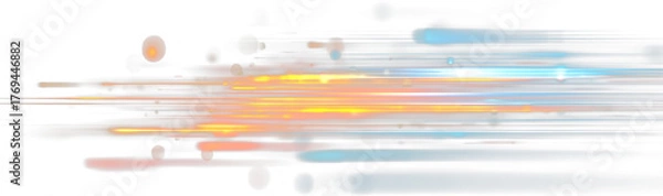 Fototapeta Futuristic vector car illustration with glowing neon lines, bright beams, abstract effects, and dynamic light blur, suitable for digital design and automotive visuals
