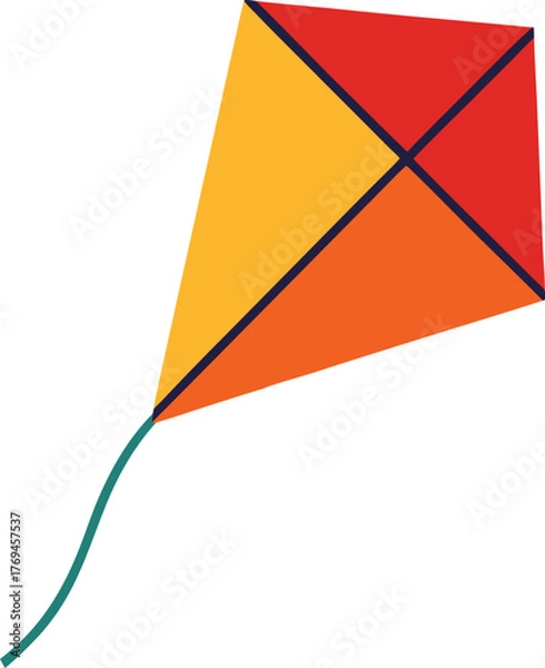 Obraz Colorful diamond kite vector illustration for outdoor fun