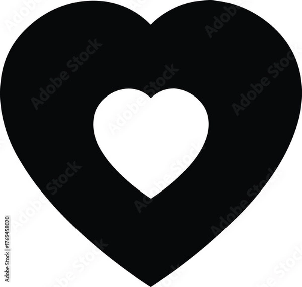 Obraz Black heart vector illustration scalable graphic icon
