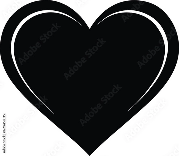 Obraz Black heart vector illustration scalable graphic icon