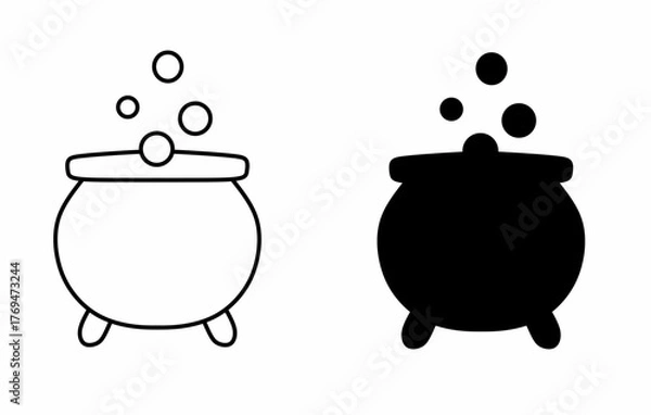 Obraz Witch cauldron icon isolated on white background