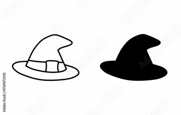 Obraz Witch hat icon isolated on white background