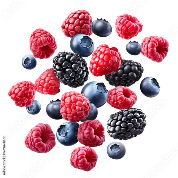 Obraz Fresh Berries Mix with Raspberries and Blackberries