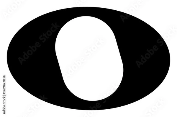 Fototapeta Black whole note icon in flat vector style, simple semibreve music symbol representing full measure note duration for melody and rhythm notation, PNG with transparent background