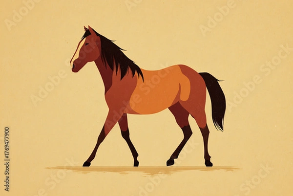 Fototapeta シンプルな馬のイラスト