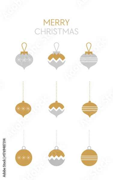 Fototapeta 크리스마스 오너먼트 세트 