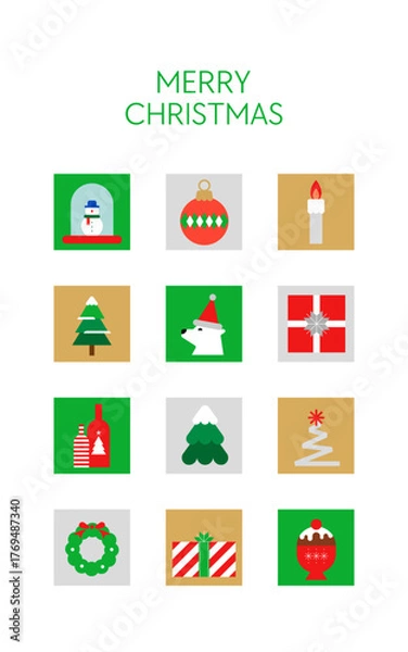 Fototapeta 크리스마스 벡터 세트 