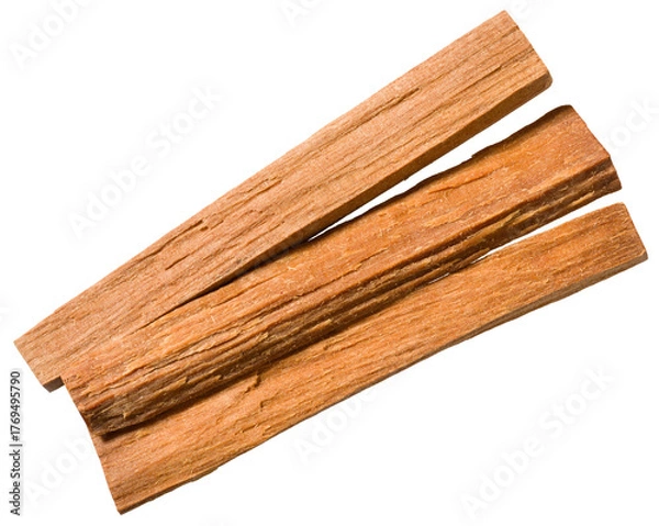 Obraz Red sandalwood sticks isolated on white background, top view.