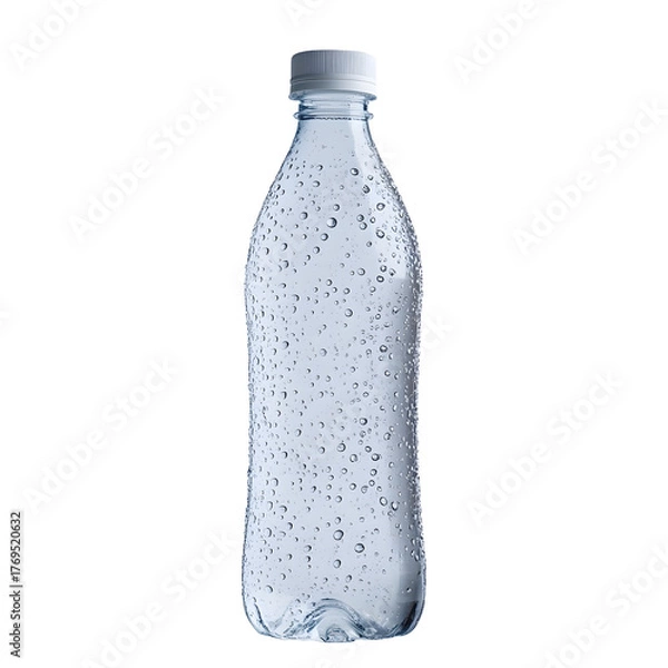 Fototapeta Refreshing Water Bottle with Condensation Droplet