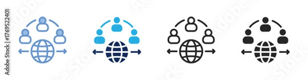 Fototapeta Outsourcing Icon Collection Featuring Multiple Styles