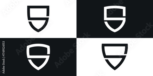 Obraz Letter s and shield logo collection