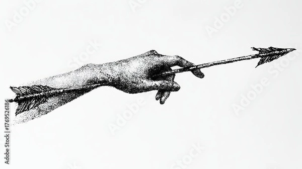 Fototapeta black arrow up line hand drawn