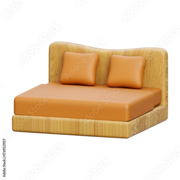 Obraz Bed 3d render illustration icon	

