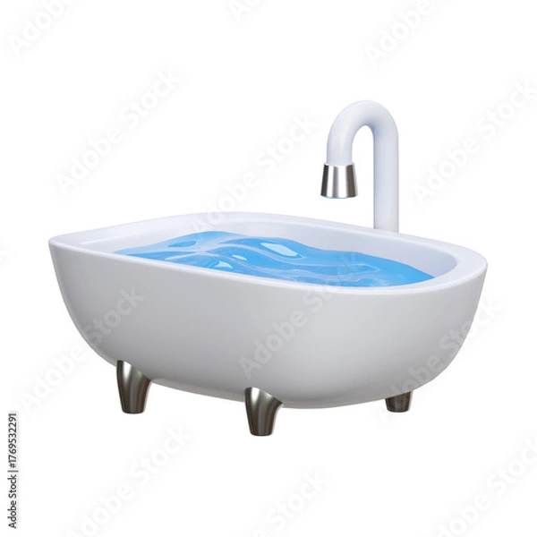 Obraz Bathub 3d render illustration icon	