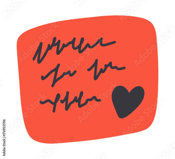 Obraz Note. An abstract image of a letter or note for Valentine's Day.