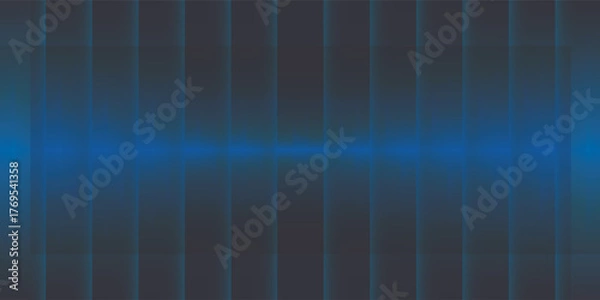 Obraz Abstract Blue Light Beam Through Dark Vertical Lines Pattern.
