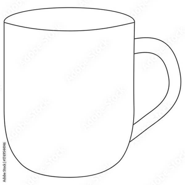 Obraz シンプルなマグカップ線画アイコン