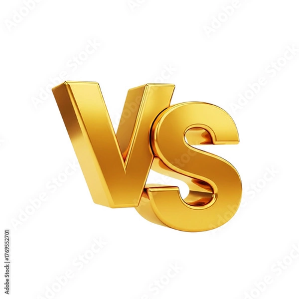 Fototapeta Gold Versus VS Symbol Shiny Competition Confrontation Comparison and Rivalry Illustration for on transparent background