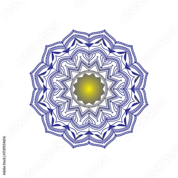 Obraz blue round snowflake