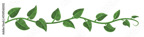 Fototapeta Green vine border vector illustration