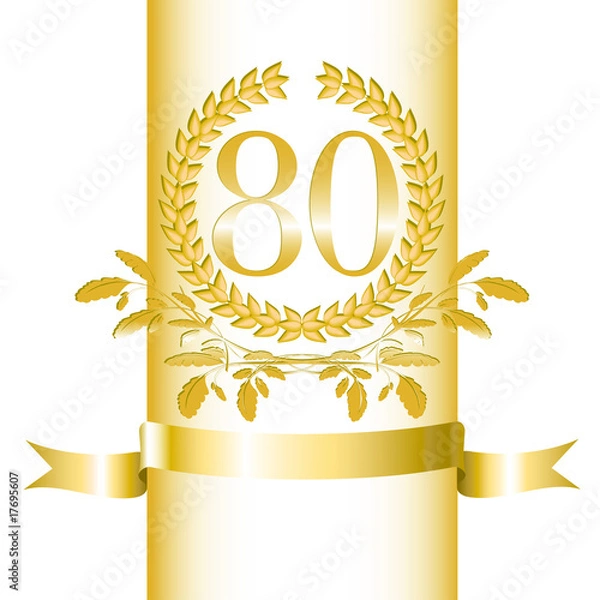 Fototapeta 80-Lorbeerkranz mit Eichenblatt Dekor und Banner
