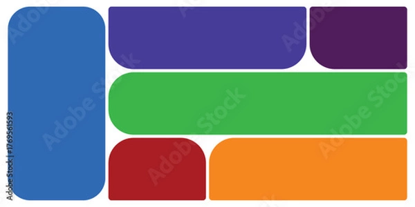 Fototapeta Abstract geometric mosaic with vibrant color blocks vector