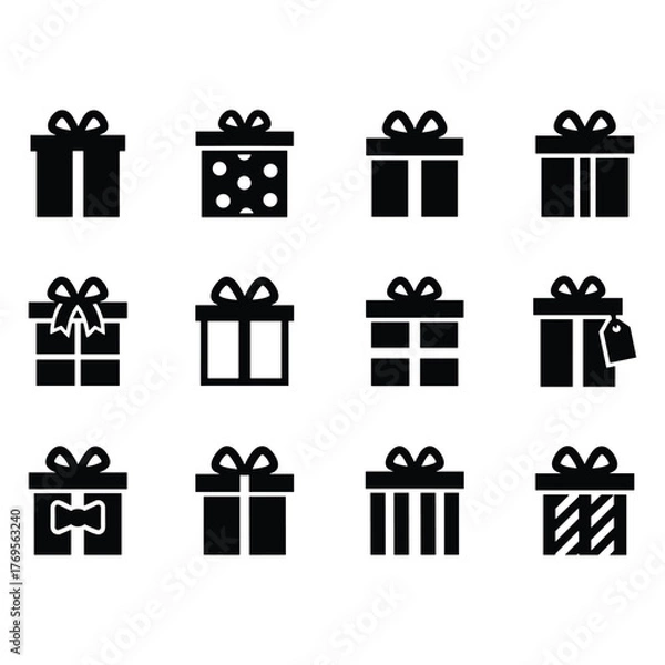 Fototapeta Gift Box Icon Set Vector Illustration
