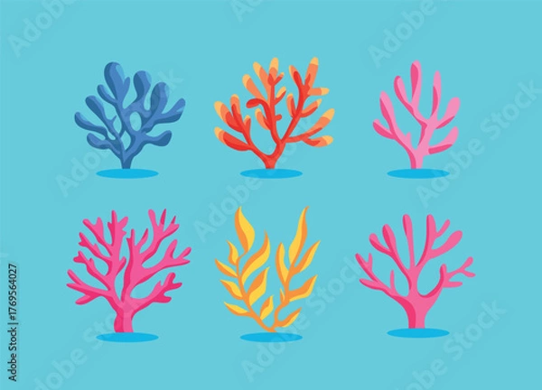 Obraz Coral set Vector illustration