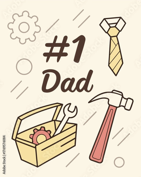Fototapeta Number One Dad Father’s Day Design