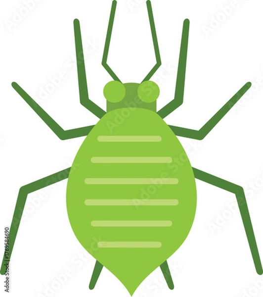 Obraz This illustration depicts a green aphid, a common garden pest that can damage plants